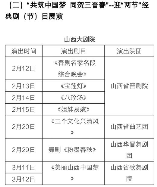 2016“迎两节”山西省舞台剧展演时间表